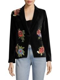 Alice + Olivia Hix Embellished Velvet Blazer at Saks Fifth Avenue